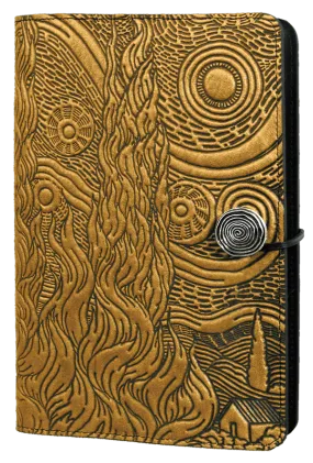 Large Leather Journal -  Van Gogh Sky in Marigold