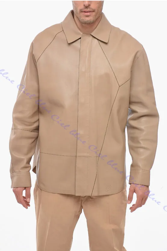 LOEWE  |Long Sleeves Plain Leather Luxury Shirts