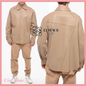 LOEWE  |Long Sleeves Plain Leather Luxury Shirts