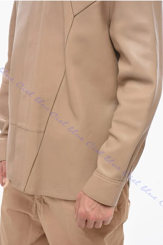 LOEWE  |Long Sleeves Plain Leather Luxury Shirts