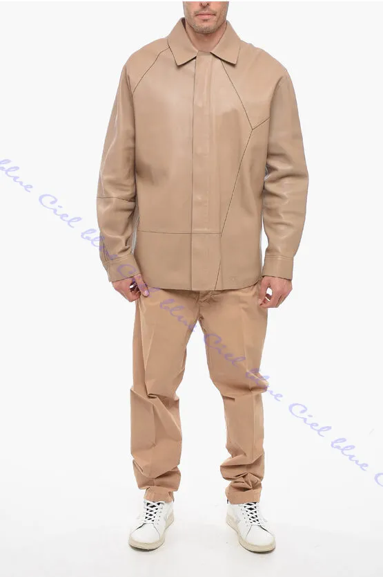 LOEWE  |Long Sleeves Plain Leather Luxury Shirts