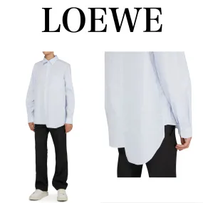 LOEWE  |Stripes Long Sleeves Cotton Luxury Shirts