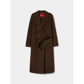 Long double-breasted wool overcoat