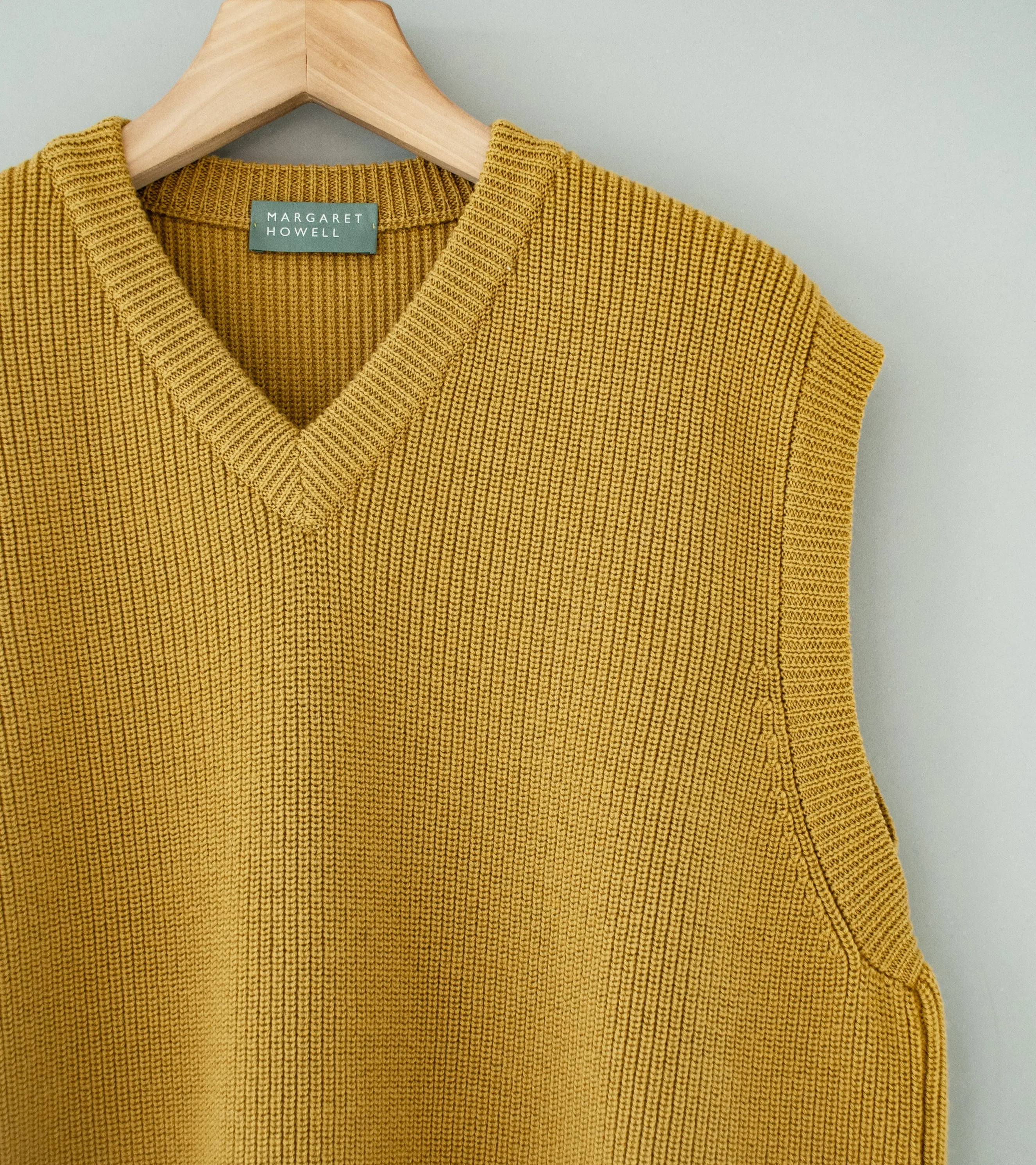 Margaret Howell 'Simple Slipover' (Mustard Extrafine Merino Wool)