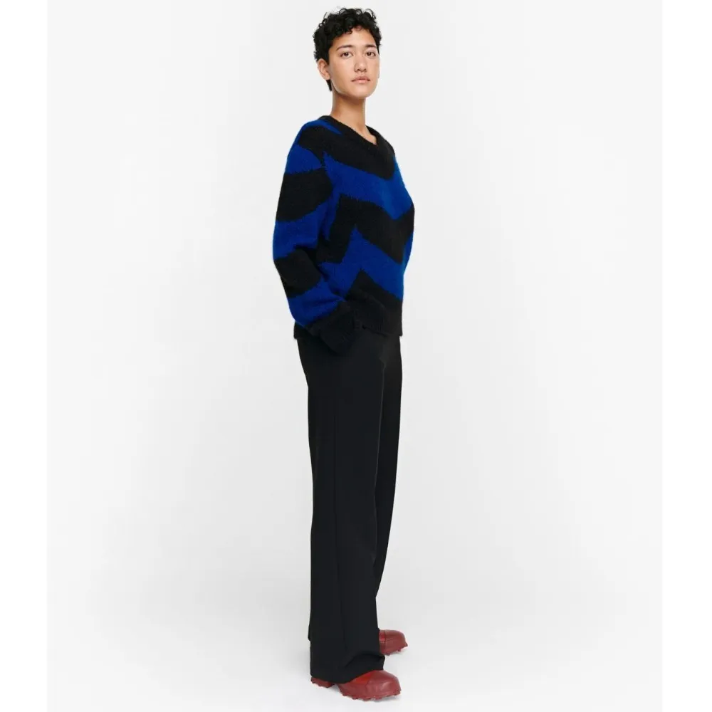 marimekko  |Casual Style Wool Nylon Rib Street Style V-Neck Long Sleeves