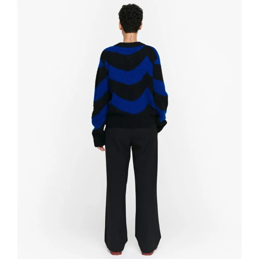 marimekko  |Casual Style Wool Nylon Rib Street Style V-Neck Long Sleeves