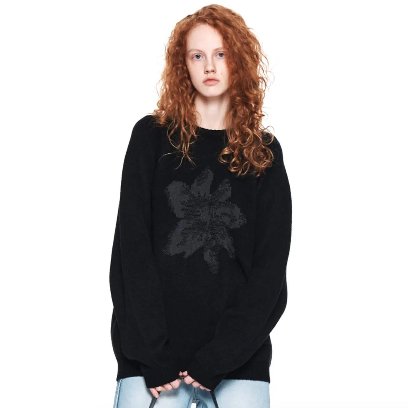 Matin Kim  |Flower Patterns Casual Style Rib Street Style Long Sleeves