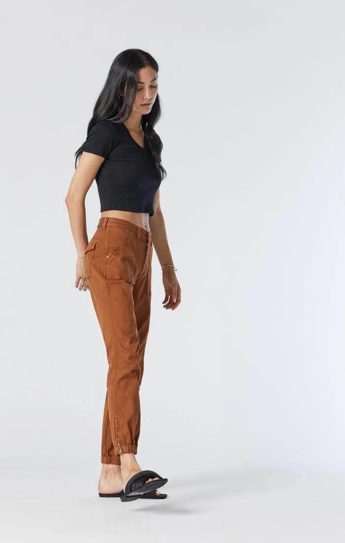 Mavi Ivy Roasted Pecan Twill Slim Cargo Pant