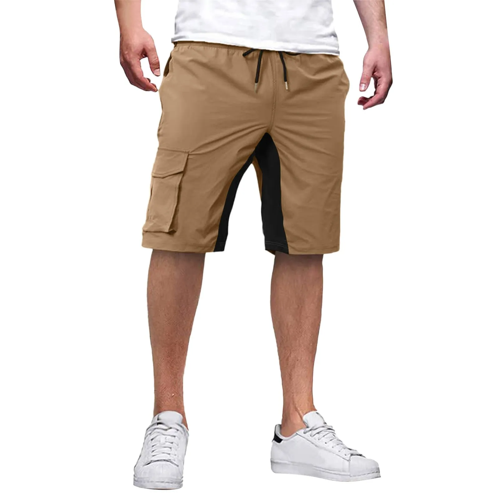 Men's Summer Casual Style Knee Length Patchwork Outdoor Cargo Shorts