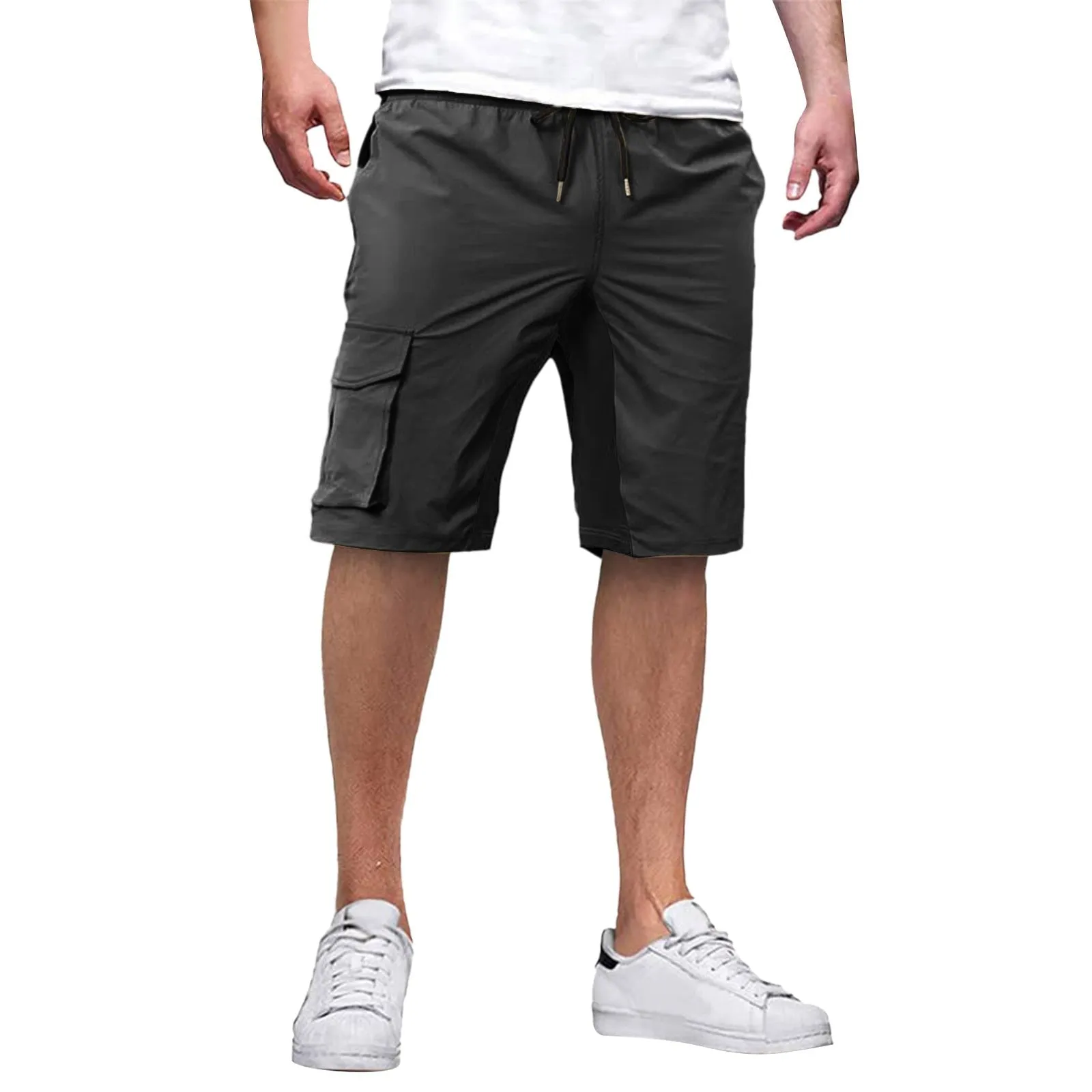 Men's Summer Casual Style Knee Length Patchwork Outdoor Cargo Shorts