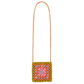 Misha & Puff Child Crochet Big Square Shoulder Bag Pistachio Green