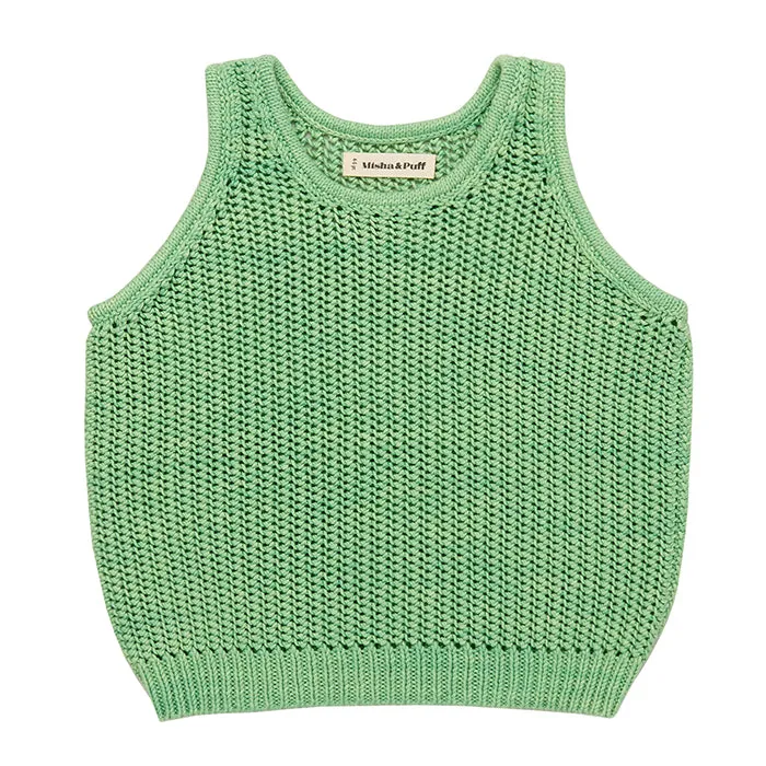 Misha & Puff Child Net Stitch Tank Top Peapod