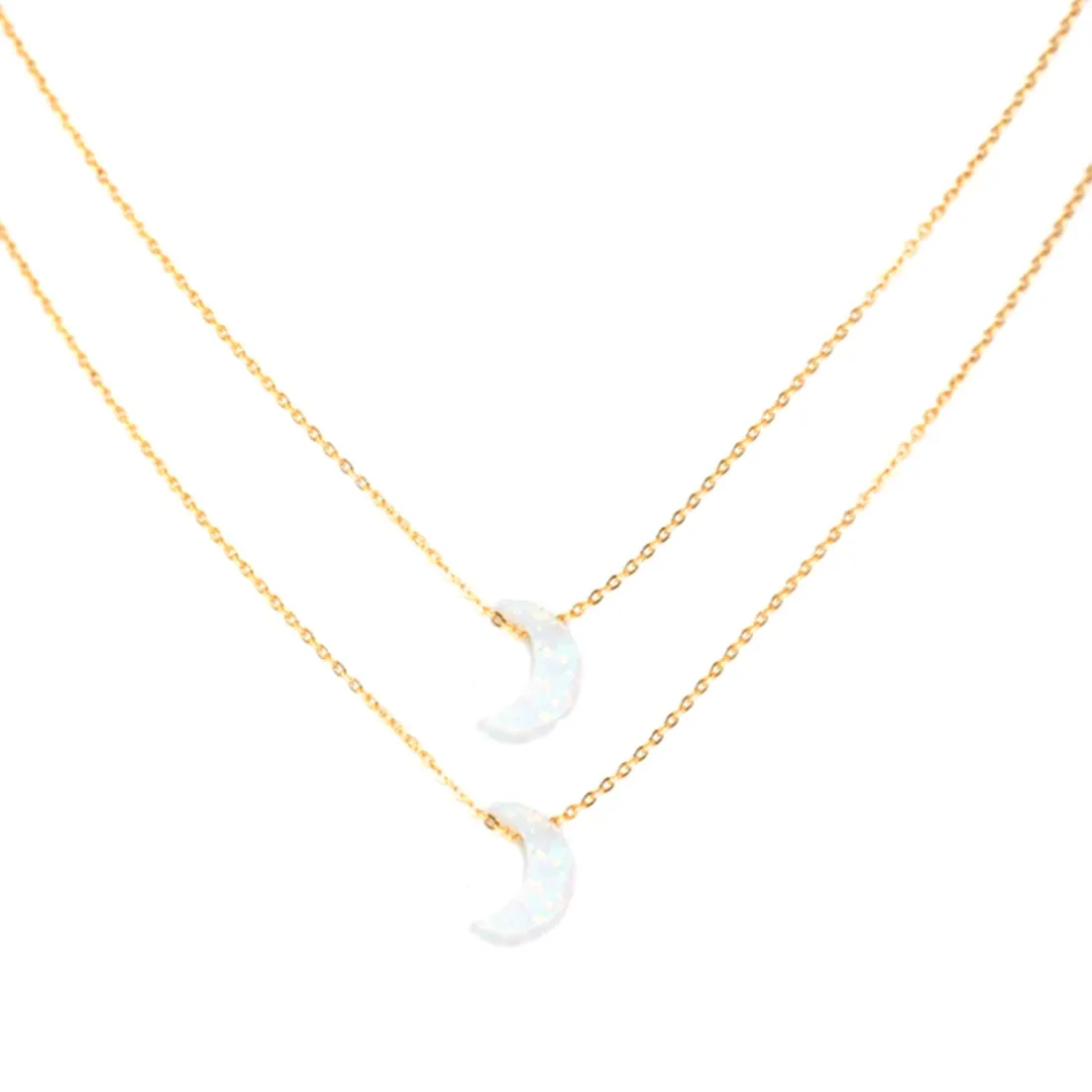 Mommy & Me Opalite Moon Necklace Set