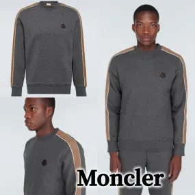 MONCLER  |Crew Neck Pullovers Stripes Unisex Blended Fabrics