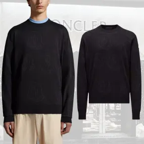 MONCLER  |Long Sleeves Plain Logo FX Advantage / Exclusive Sweaters