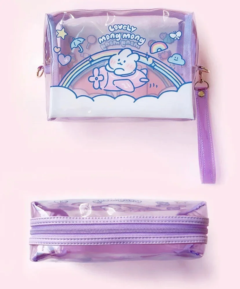 mongmong rabbit makeup bag+lens case+ mini mirror