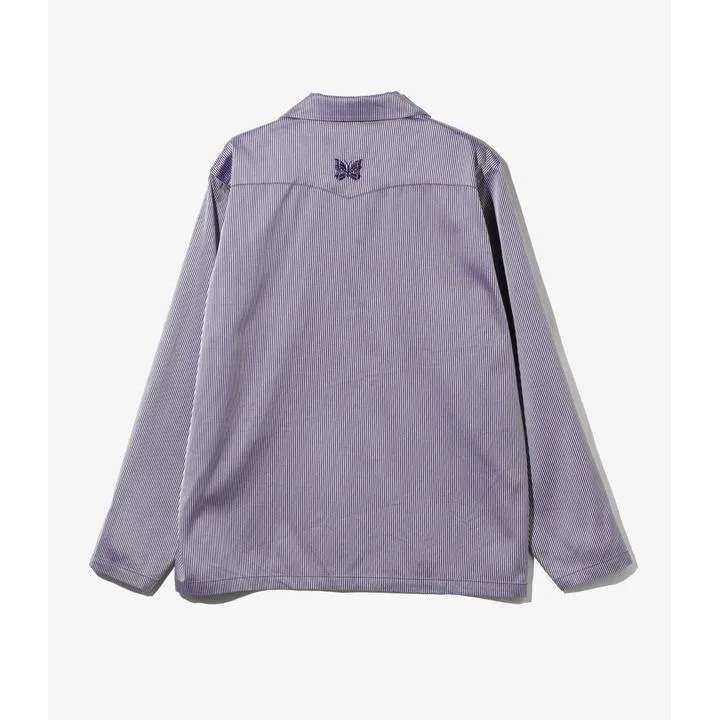 Needles  |Stripes Silk Long Sleeves Logo Shirts