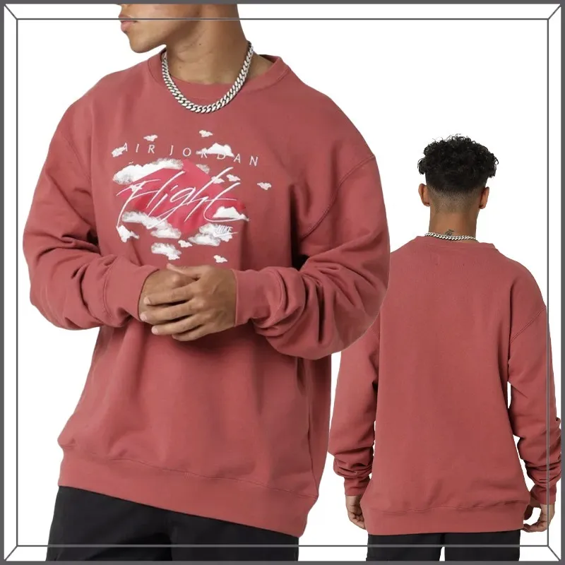 Nike  |Crew Neck Pullovers Street Style U-Neck Long Sleeves Plain