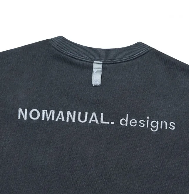 NOMANUAL  |Unisex Street Style Long Sleeves Plain Logo Sweatshirts