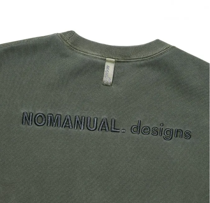 NOMANUAL  |Unisex Street Style Long Sleeves Plain Logo Sweatshirts