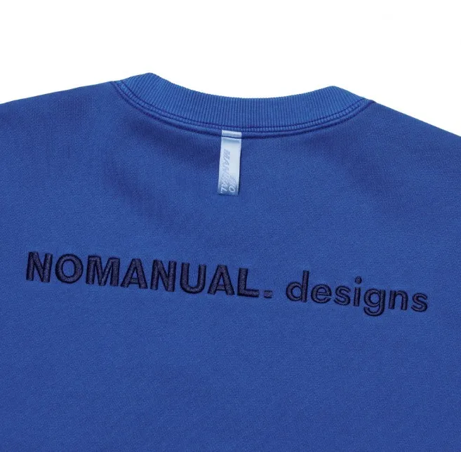 NOMANUAL  |Unisex Street Style Long Sleeves Plain Logo Sweatshirts