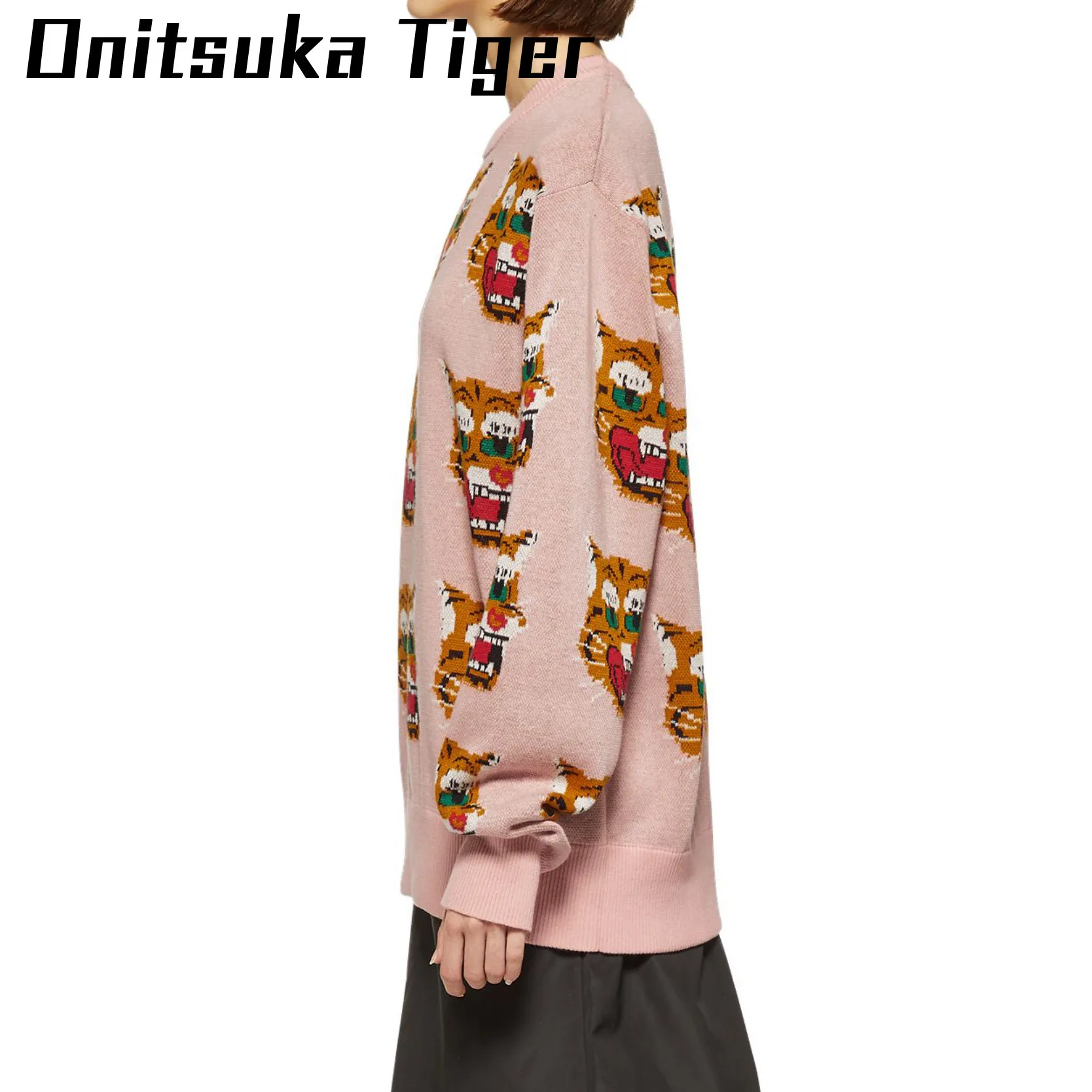 Onitsuka Tiger  |Unisex Street Style U-Neck Long Sleeves