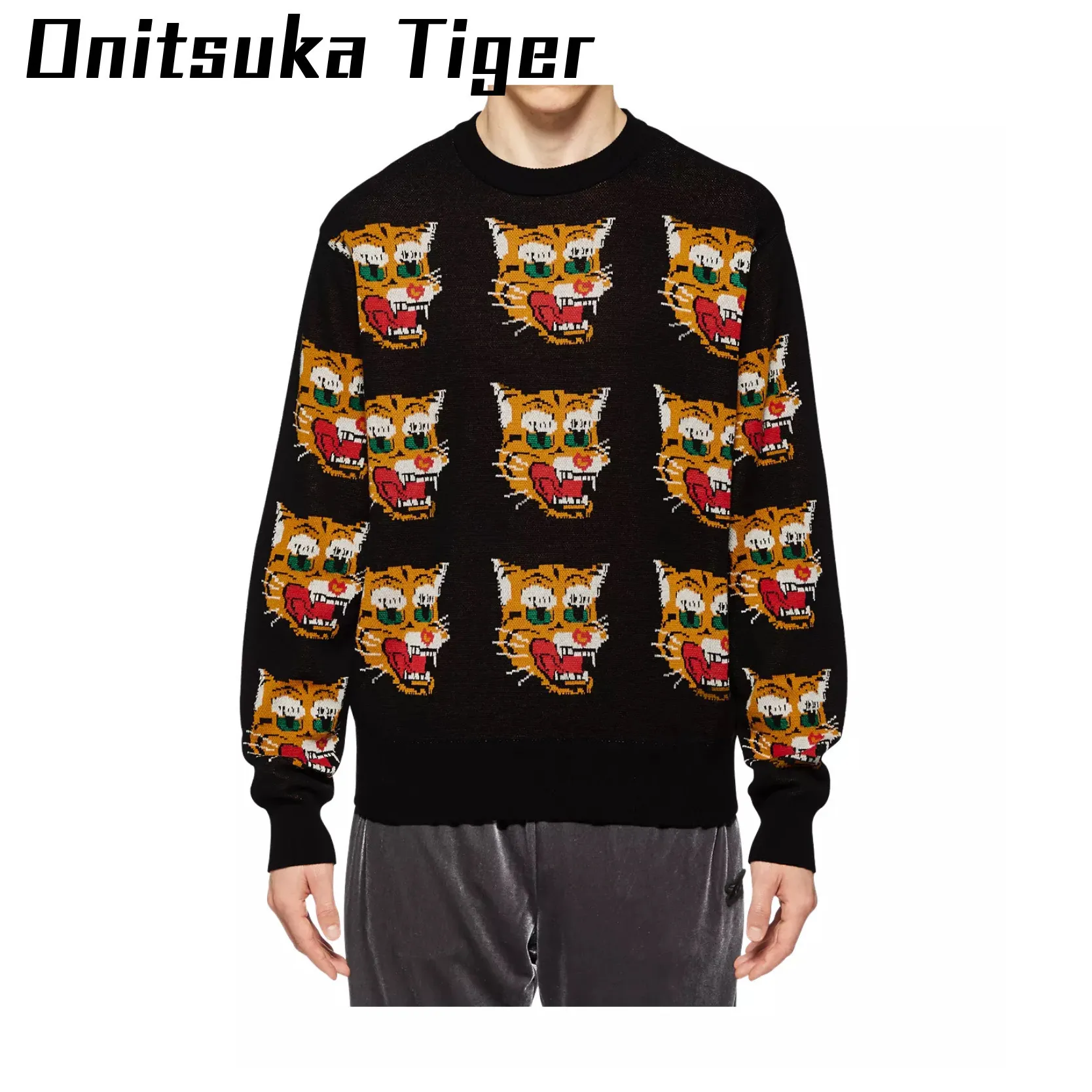 Onitsuka Tiger  |Unisex Street Style U-Neck Long Sleeves