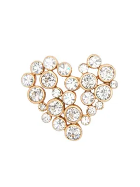 Oscar de la Renta Heart Brooch With Crystals