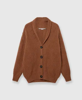 Oversized Ribbed V-Neck Cardigan 