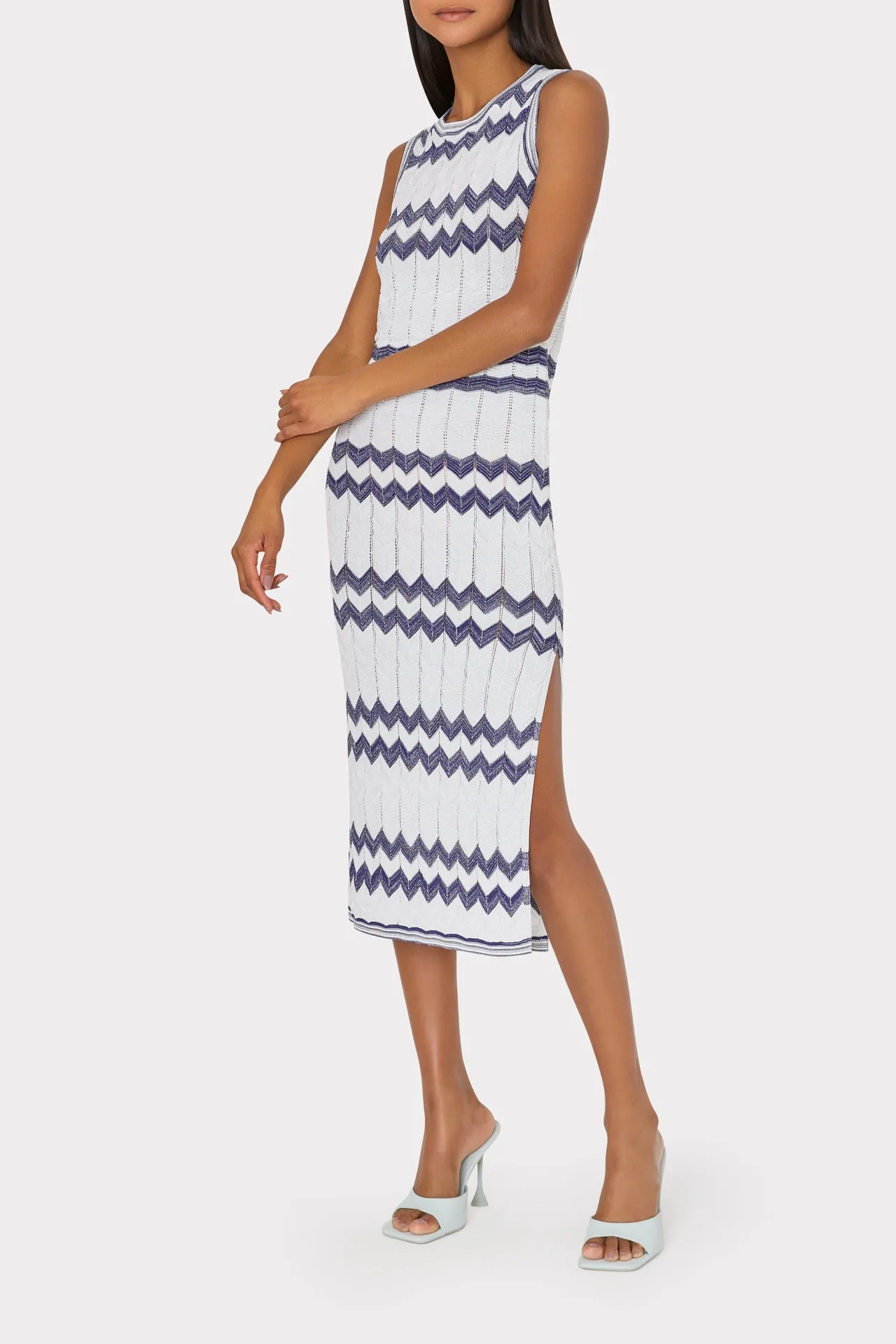 Oversized Zig Zag Midi Dress