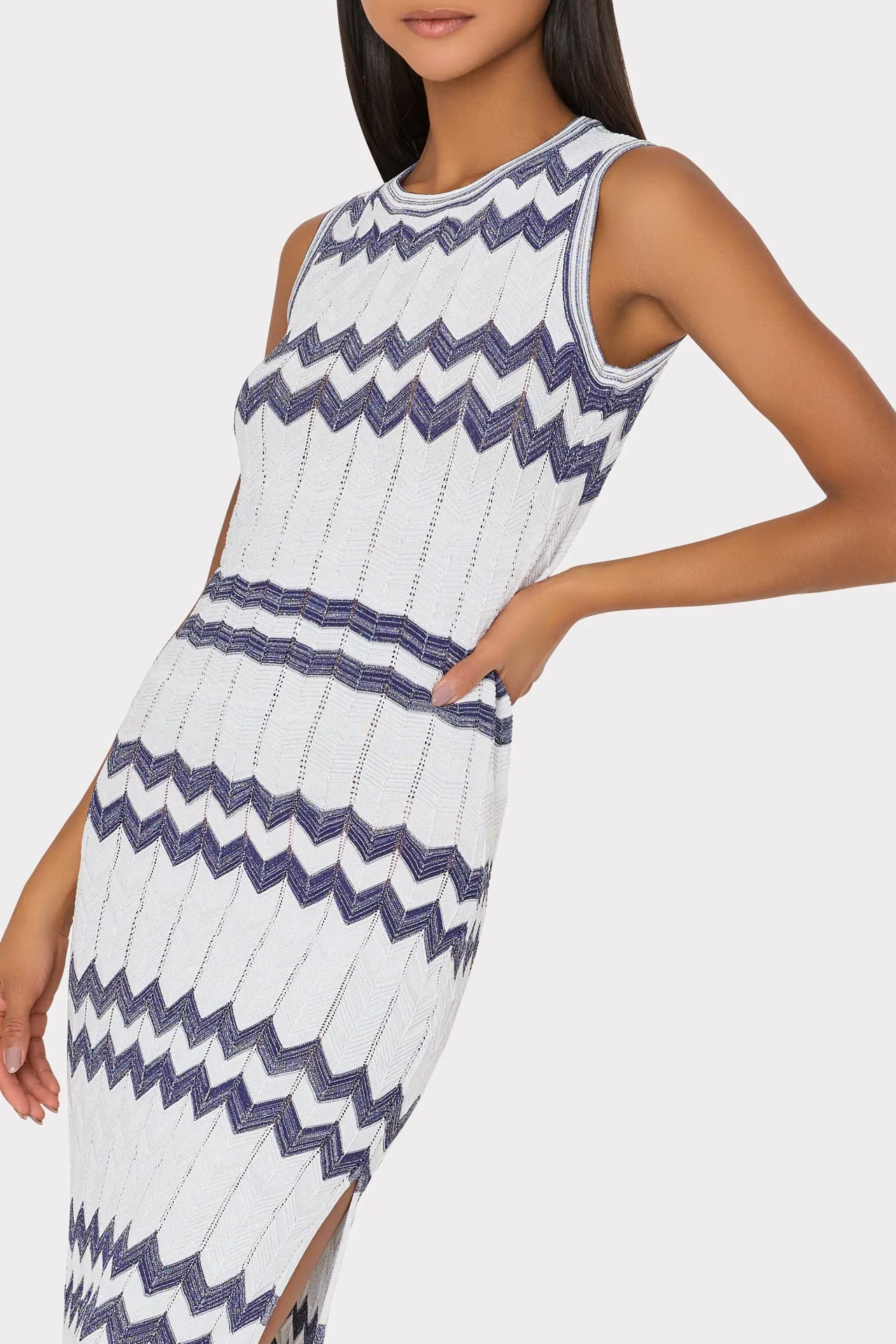 Oversized Zig Zag Midi Dress