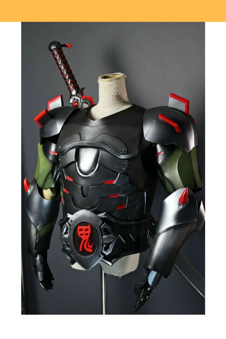 Overwatch Genji Oni Skin Custom Armor Cosplay Costume