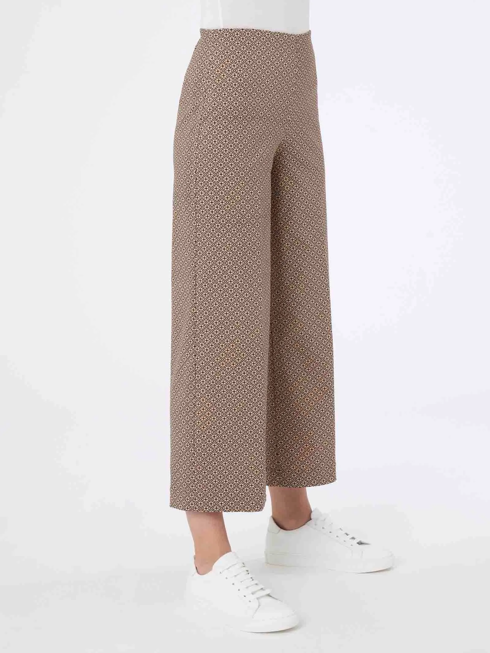 Pantalone a palazzo in Digital Compact - Fant. Irish Cream