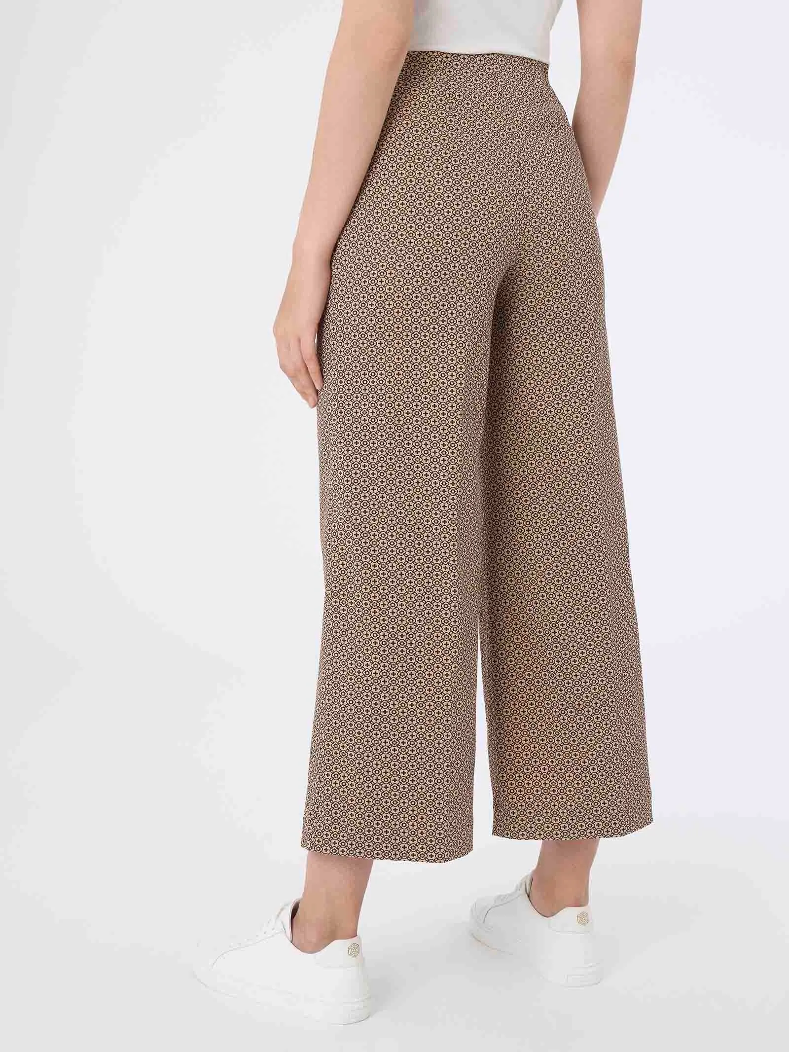 Pantalone a palazzo in Digital Compact - Fant. Irish Cream