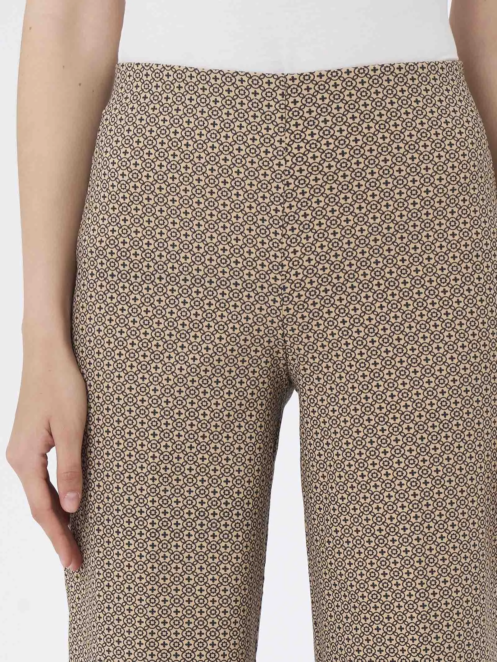 Pantalone a palazzo in Digital Compact - Fant. Irish Cream