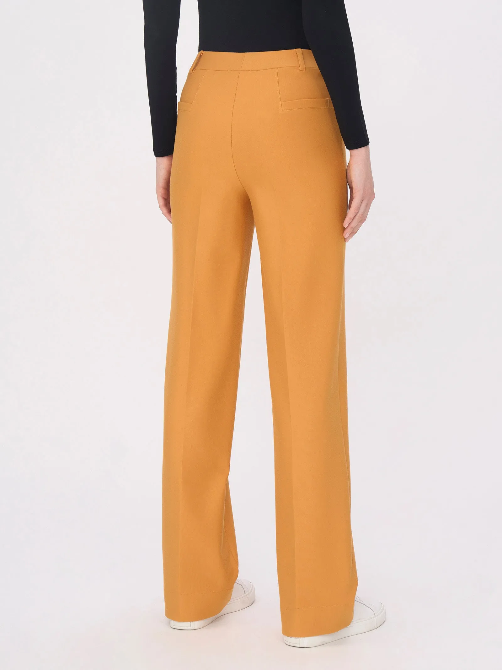 Pantalone a palazzo in tessuto Compact - Champignon