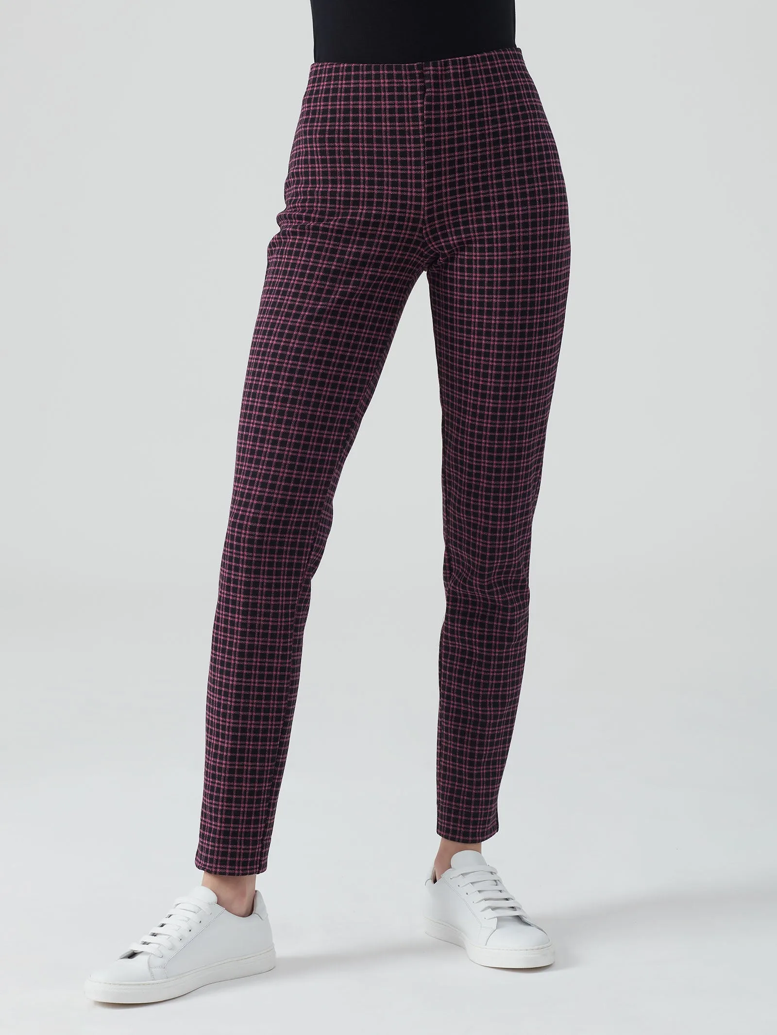 Pantalone a sigaretta in tessuto Eco Jacquard tartan