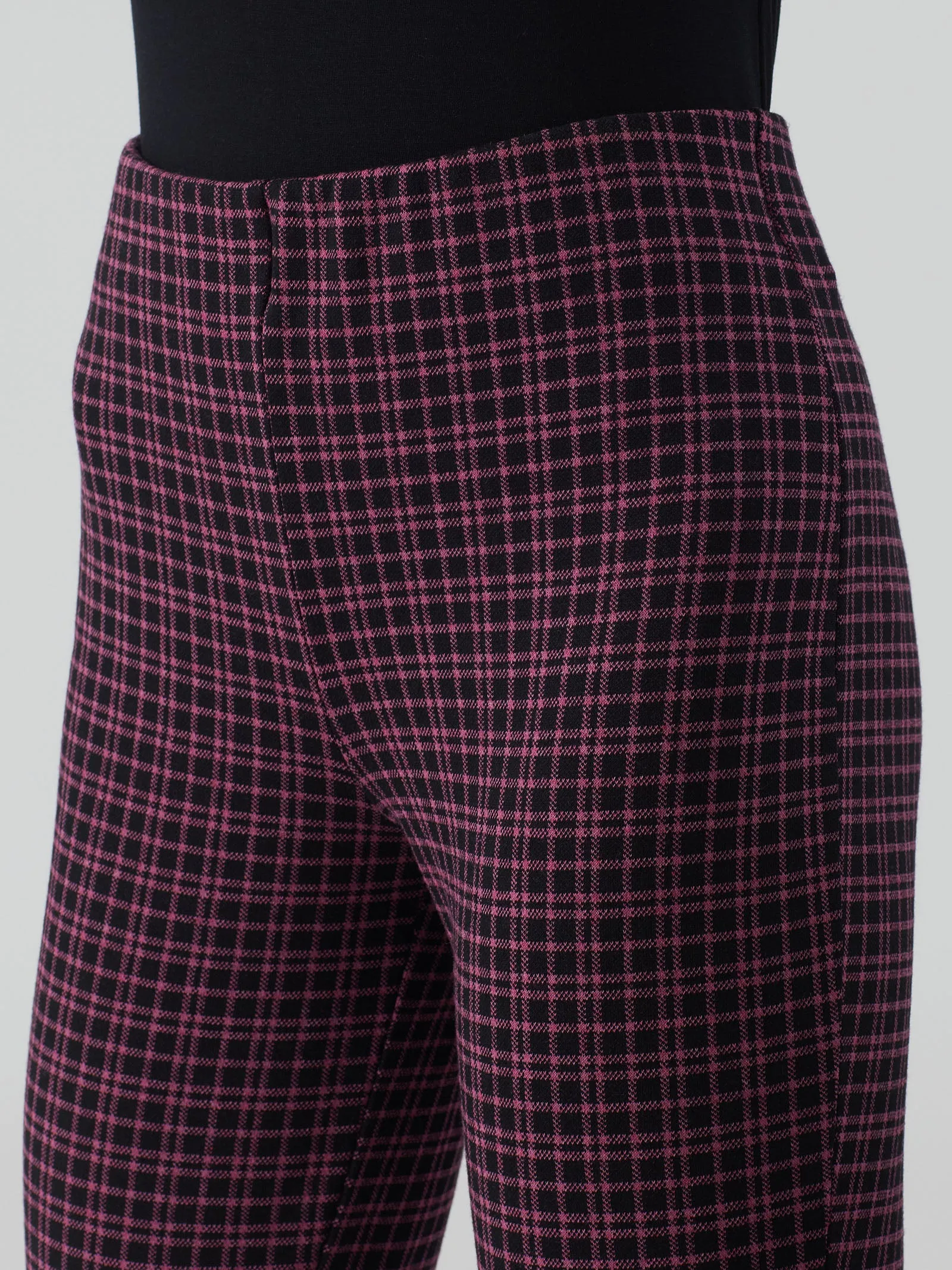 Pantalone a sigaretta in tessuto Eco Jacquard tartan