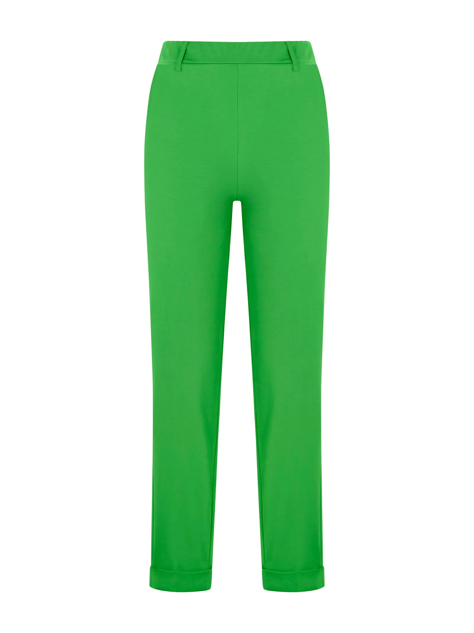 Pantalone dritto con tasche corto in Compact Light - Classic Green