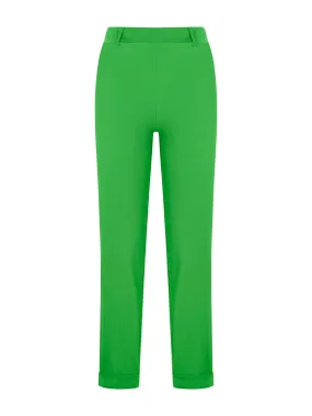 Pantalone dritto con tasche corto in Compact Light - Classic Green