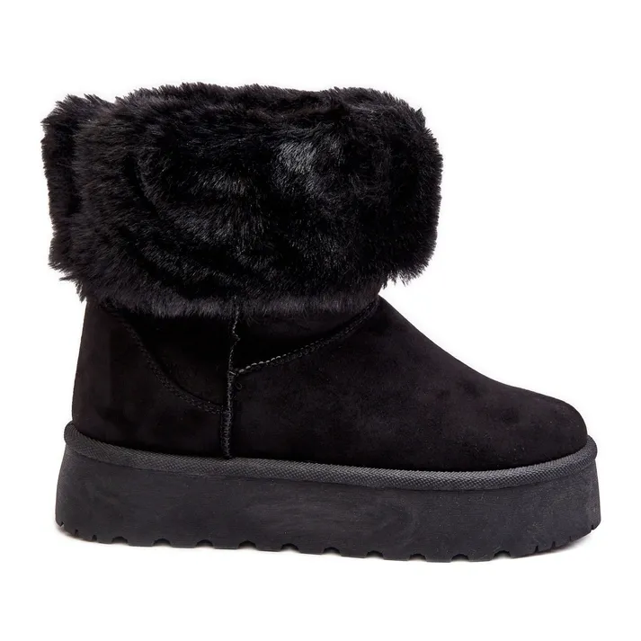 PS1 Women's Snow Boots With Fur Black Rainsa