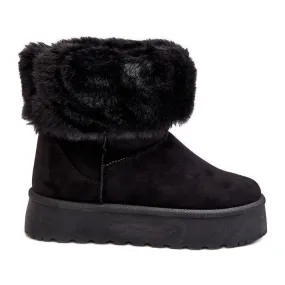 PS1 Women's Snow Boots With Fur Black Rainsa