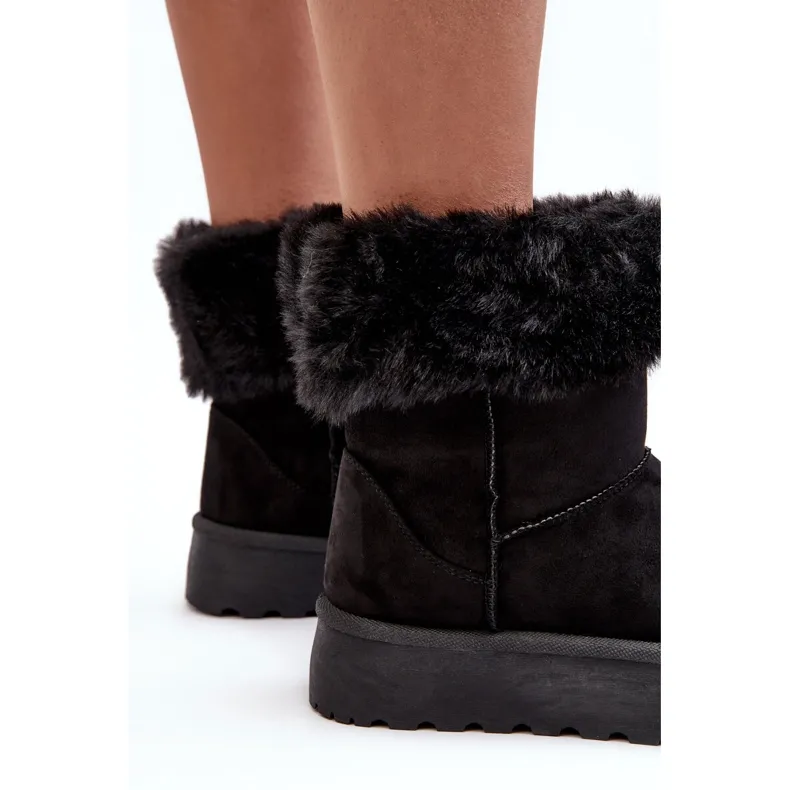 PS1 Women's Snow Boots With Fur Black Rainsa