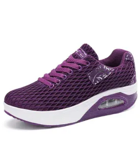 Purple pattern check rocker bottom shoe sneaker