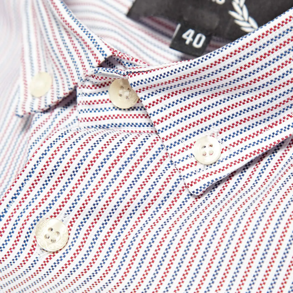 Raf Simons x Fred Perry Stripe Button Down ShirtWhite