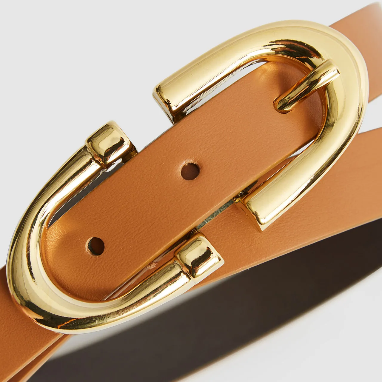 REISS Bailey Horseshoe Belt - Brown