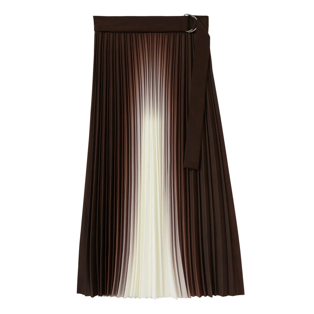 REISS Emiliana Ombre Pleated Skirt - Brown