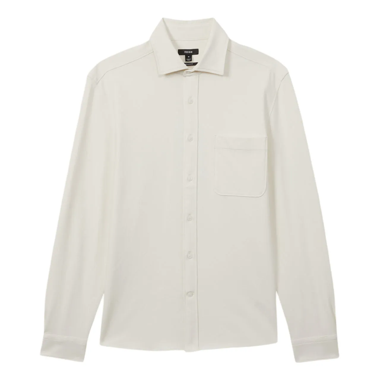 REISS Kappo Single-Cuff Twill Overshirt - White