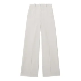 REISS Leanna Wide Leg Tux Trousers - White