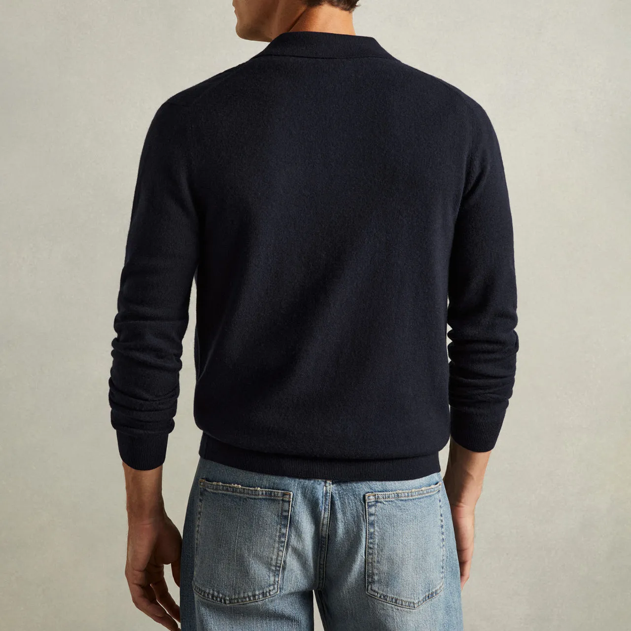 REISS Lockhurst Cable Knit Cardigan - Blue